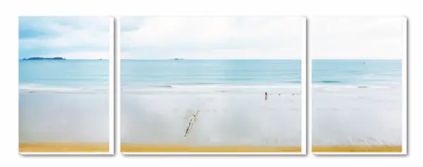Cuadro Tríptico Canvas La plage du Sillon-Saint Ma