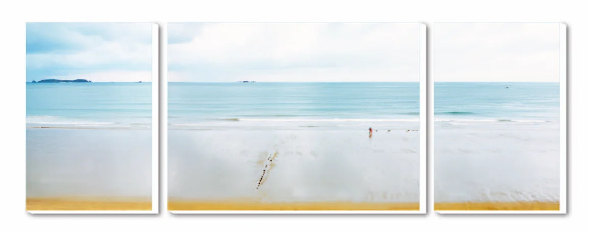 Cuadro Tríptico Canvas La plage du Sillon-Saint Ma