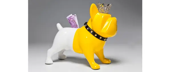 Hucha perro rey amarillo