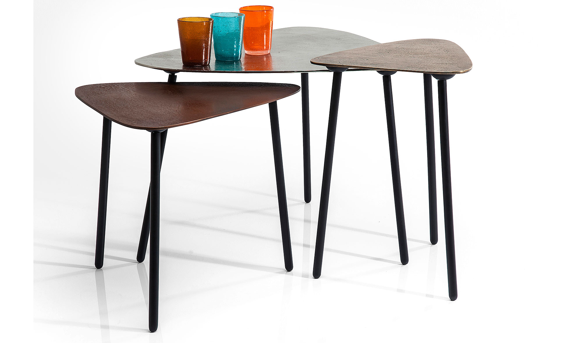 Mesa centro Loft Triangle Vintage (3/Set)