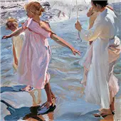 Cuadro canvas sorolla la hora del baño
