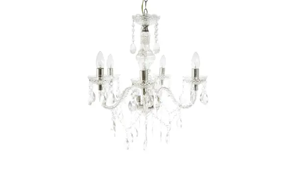 Lampara Techo Isabella 5 Brazos Transparente