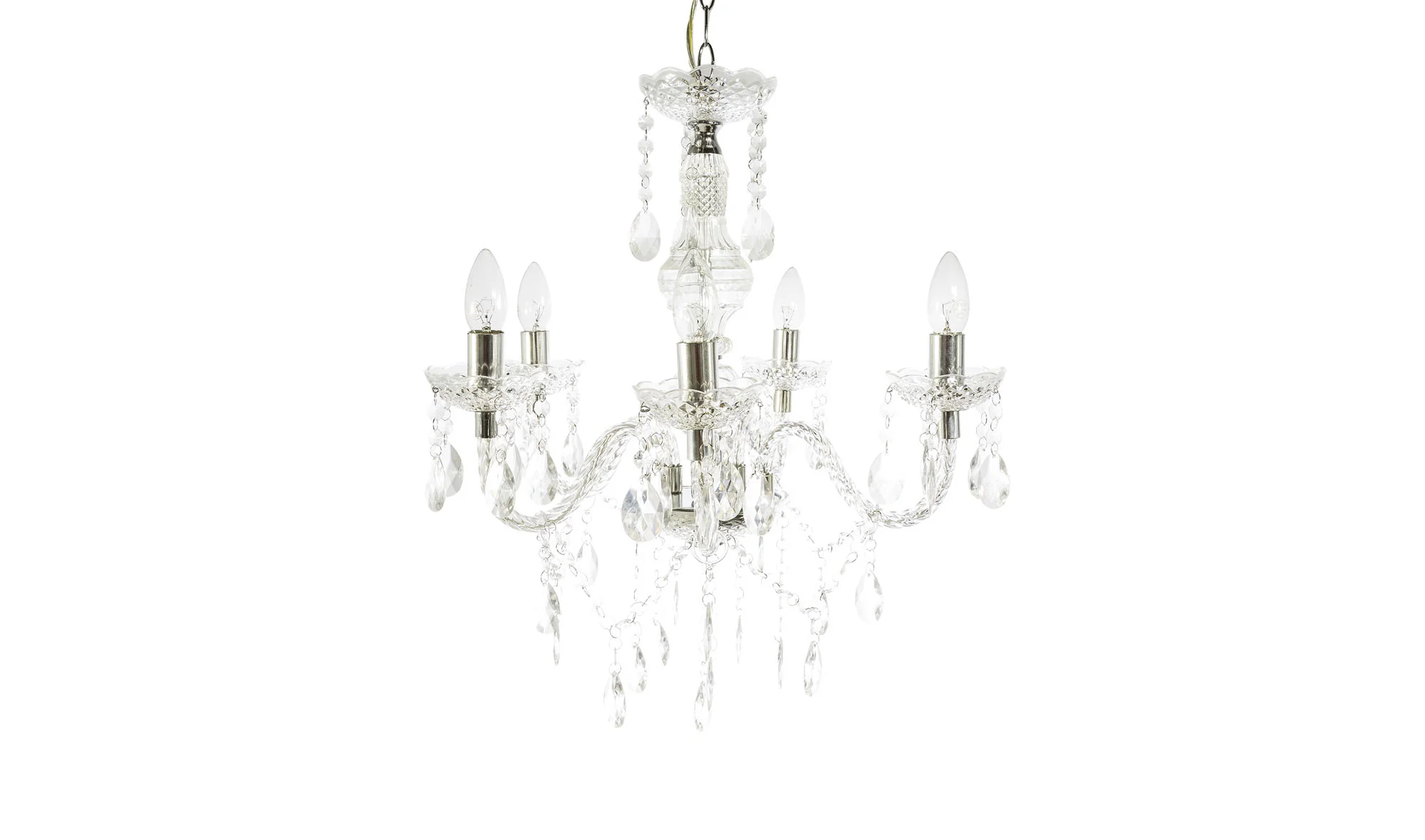 Lampara Techo Isabella 5 Brazos Transparente