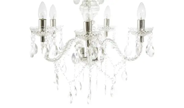 Lampara Techo Isabella 5 Brazos Transparente