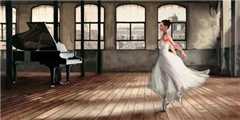 Cuadro canvas dim light ballerina