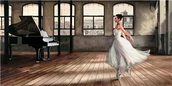 Cuadro canvas dim light ballerina