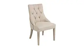 Butaca en madera de roble con funda de lino