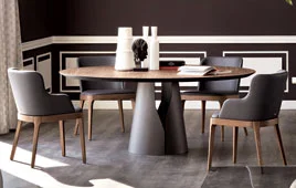 Mesa de comedor redonda moderna Giano Mesa de comedor redonda moderna Giano