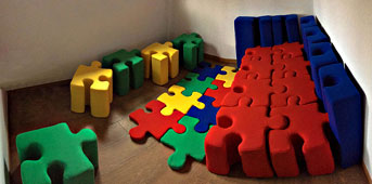 Sof puzzle 27 piezas colores parchis