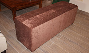 Pie de cama tapizado rectangular
