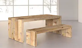 Mesa de comedor Denver de madera centenaria