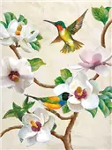 Cuadro canvas magnolia and birds