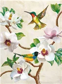 Cuadro canvas magnolia and birds