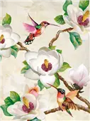 Cuadro canvas magnolia and hummig birds
