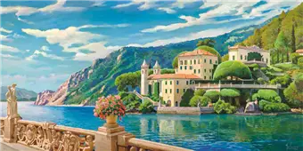 Cuadro canvas villa sul lago