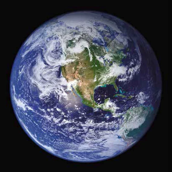 Cuadro canvas earth view from space north america