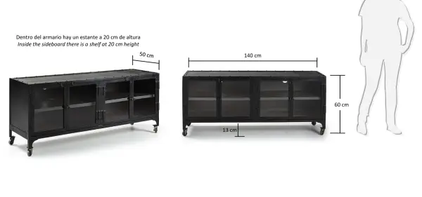 Mueble tv 4 puertas Vintage Taagan