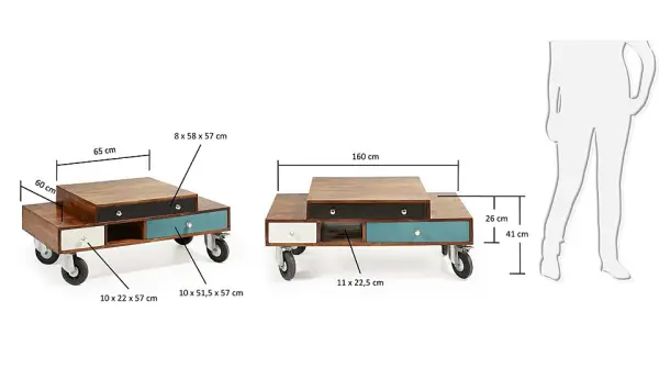 Mesa de centro Babalou multicolor