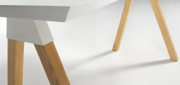 Mesa Slike lacado en blanco puro