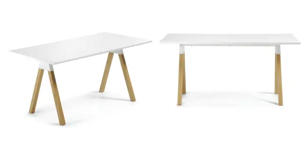 Mesa Slike lacado en blanco puro