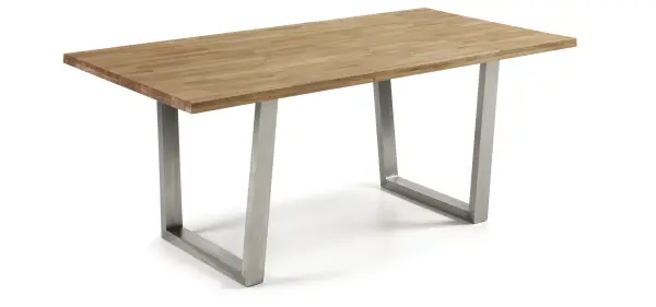 Mesa de roble inoxidable