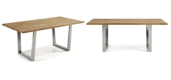 Mesa de roble inoxidable