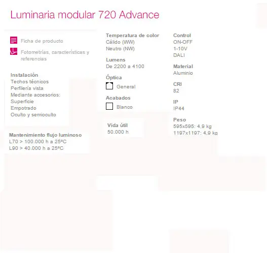 Luminaria modular 720 advance Simon