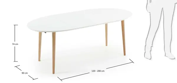 Mesa de comedor blanca Moderna Oqui