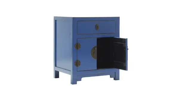 Mesa de noche oriental azul