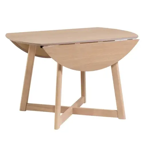 Mesa de comedor redonda extensible plegable fresno claro