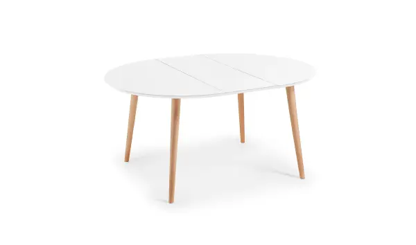 Mesa de comedor redonda 120 extensible nórdica Oqui con Defectos