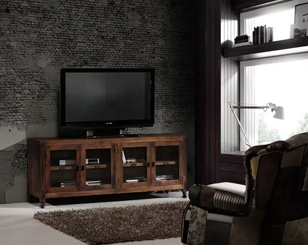 Mueble de Tv industrial 4 puertas