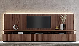 Mueble de tv panello di lamelle by Castelo