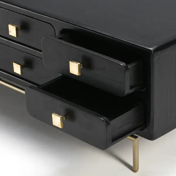Mueble de TV vintage Colima Negro