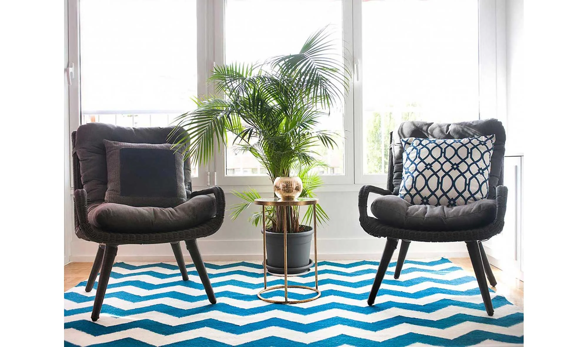 Alfombra Zig Zag Azul