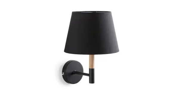 Aplique de pared negro Mosko