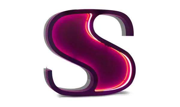 Aplique letra S color morado