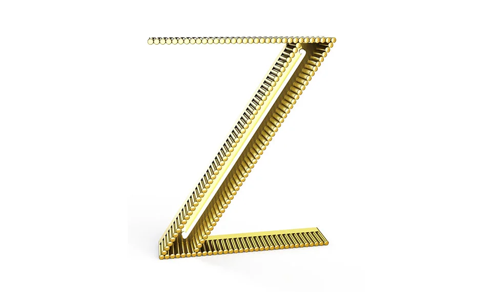 Aplique letra Z color amarillo