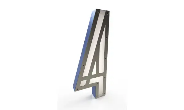 Aplique número 4 color gris