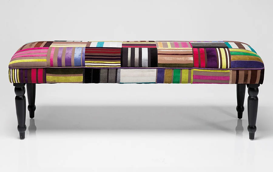 Banco Vintage Patchwork Rayas