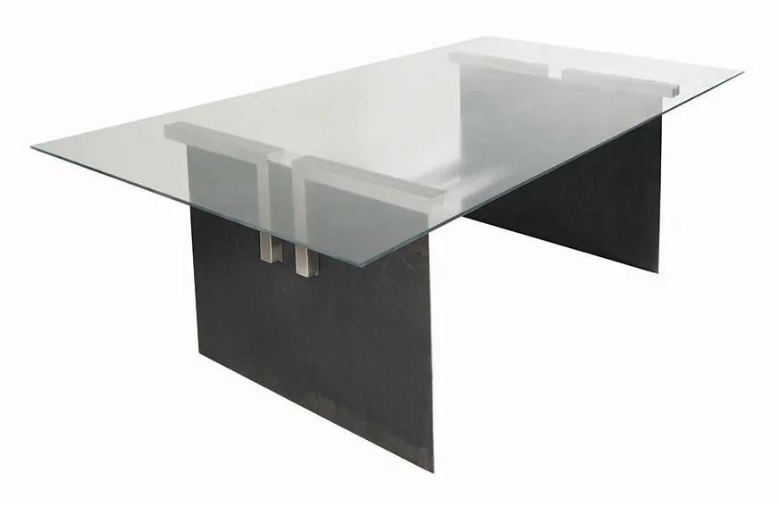 Base de mesa de comedor de forja y acero