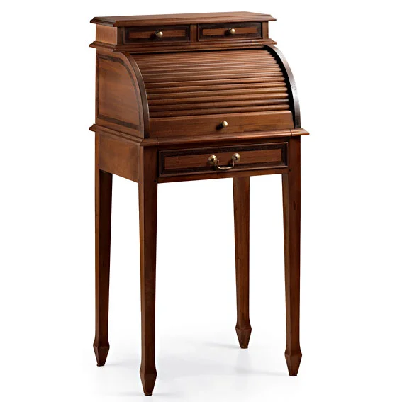 Bureau pequeño con persiana y bandeja Vintage