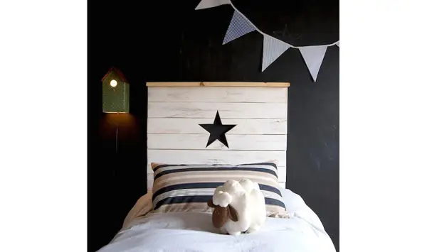 Cabecero infantil rectangular con estrella