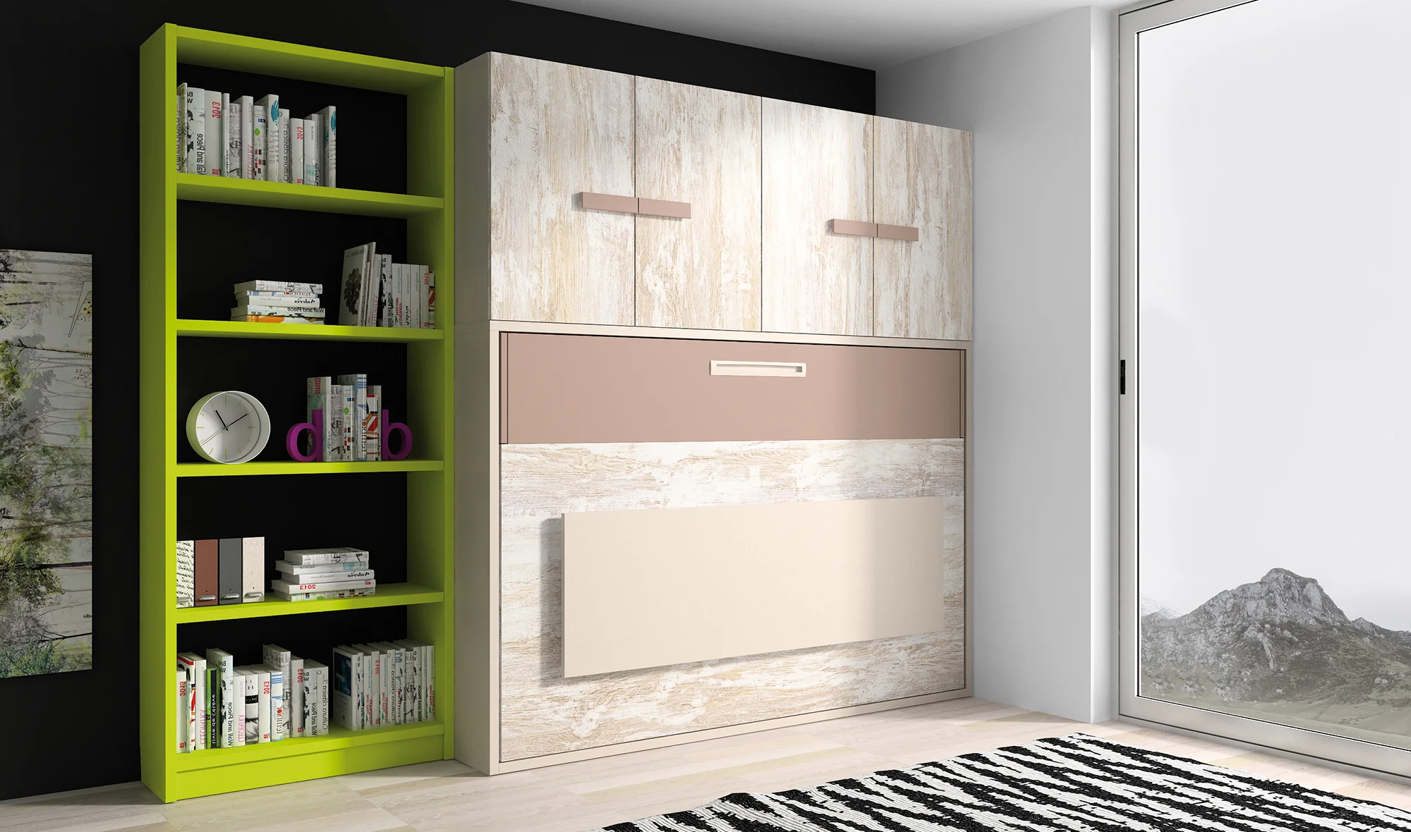 Cama abatible con litera vintage