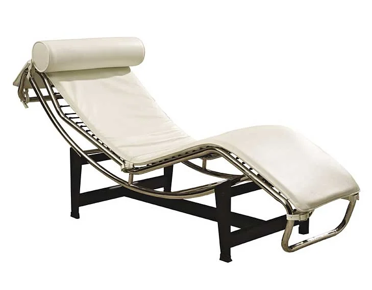 Chaise Longue Piel Blanca Lecce