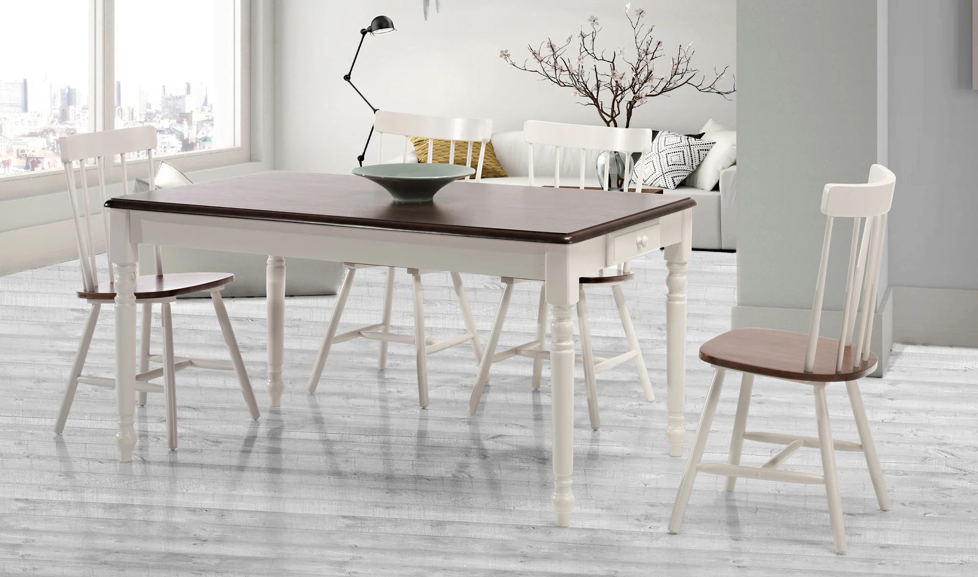 Comedor bicolor colonial Americano