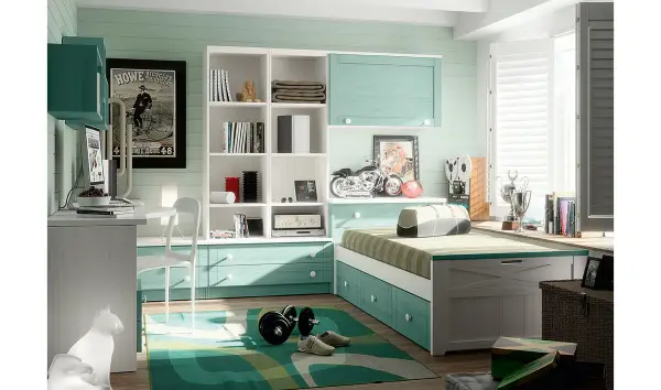 Dormitorio colonial juvenil Apilable