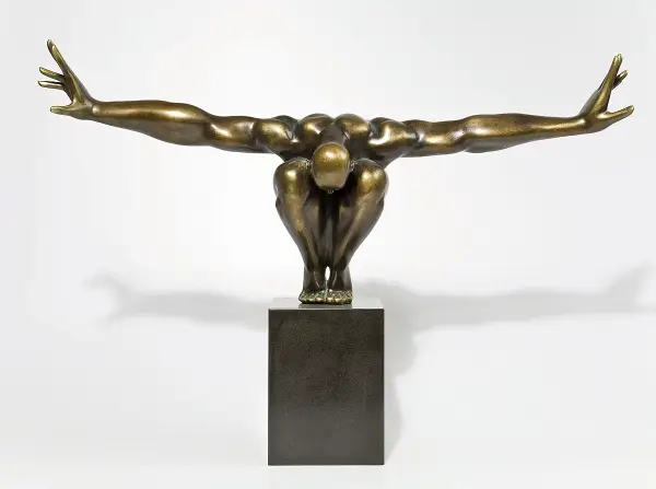 Escultura atleta bronce