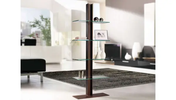 Estantería viga en óxido natural con cristal