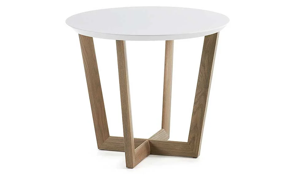 HODOR Mesa centro roble gris lacado mate blanco